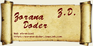 Zorana Doder vizit kartica